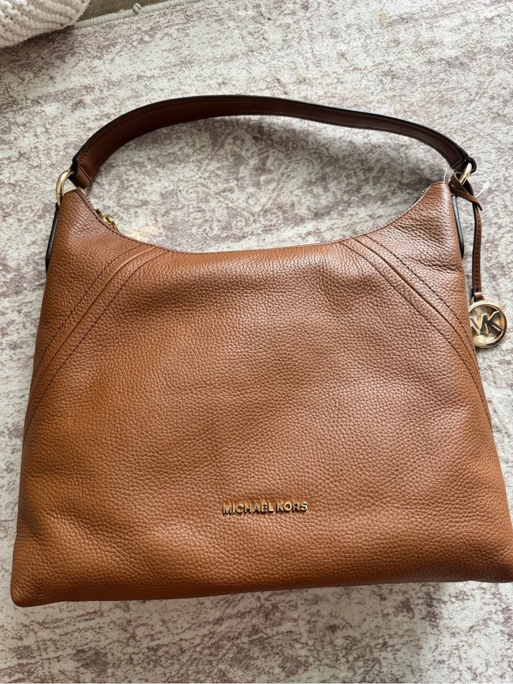 Michael Kors Chocolate Brown Pebbled Leather Shoulder Bag